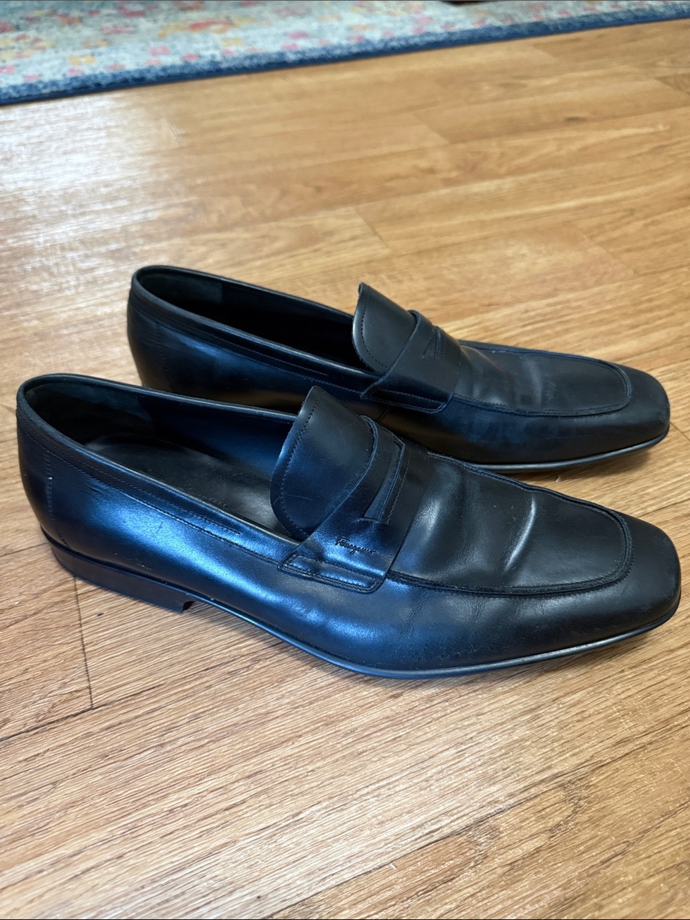Salvatore Ferragamo Black Leather Loafers